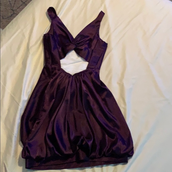 Purple cocktail Jess. McCl. Silk dress w/ cut out - Picture 3 of 5